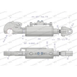 Hidraulinė centrinė jungtis, 3 kat. fi25, su komplektu