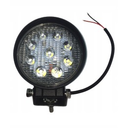 Apvali LED darbo lempa 9 LED x 3W 12V 24V