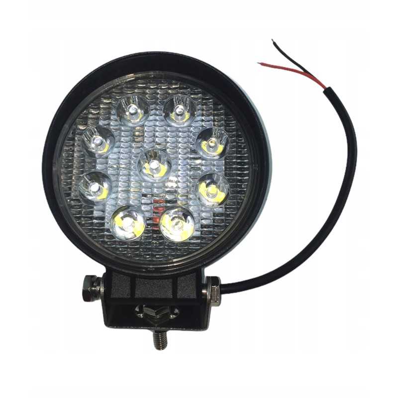 Apvali LED darbo lempa 9 LED x 3W 12V 24V