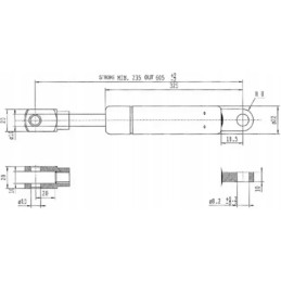 Dujinė spyruoklė l605 mm 900n stabilus ca656356