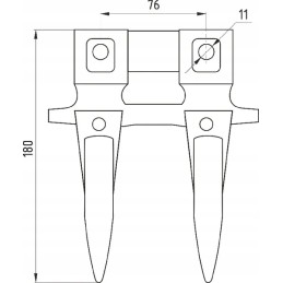 Dvigubos antraštės durtuvas be kotelio tinka Bizo