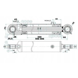 C 385 keltuvo pagalbinis hidraulinis cilindras