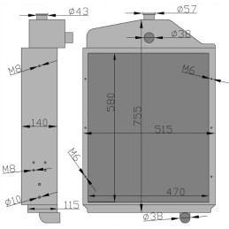 Radiatorius Ursus C 385 6 cyl 1222 1224 be turbo