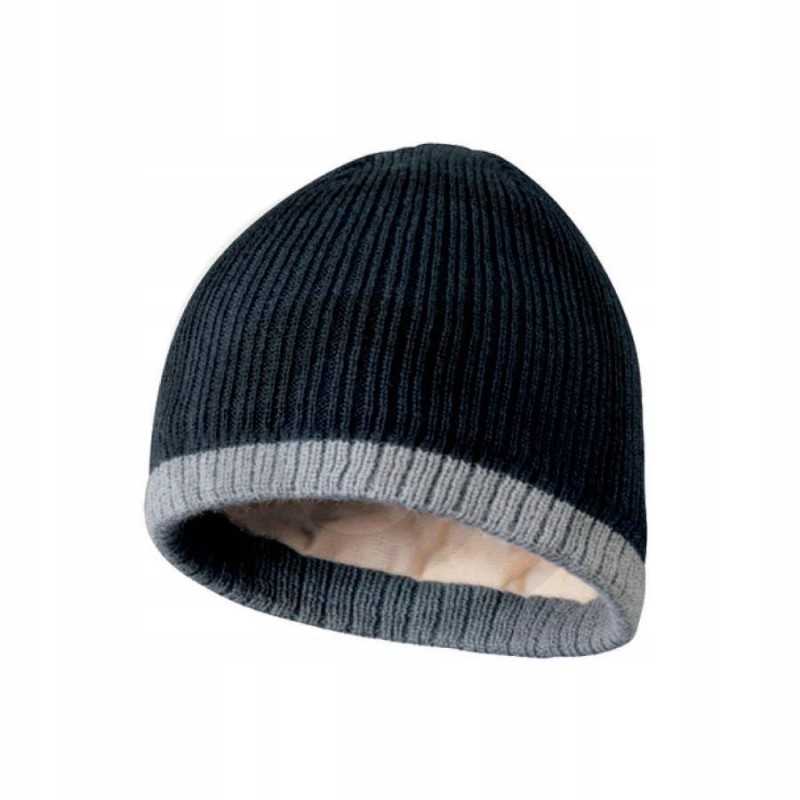 Pilka ir juoda Eliziejaus žieminė kepurė, stora ir šilta