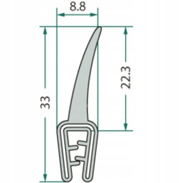 Universalus kabinos sandariklis 9x33 mm granitas