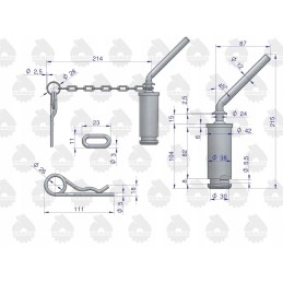 Viršutinis prikabinimo kablio kaištis C 360 originalus Ursus