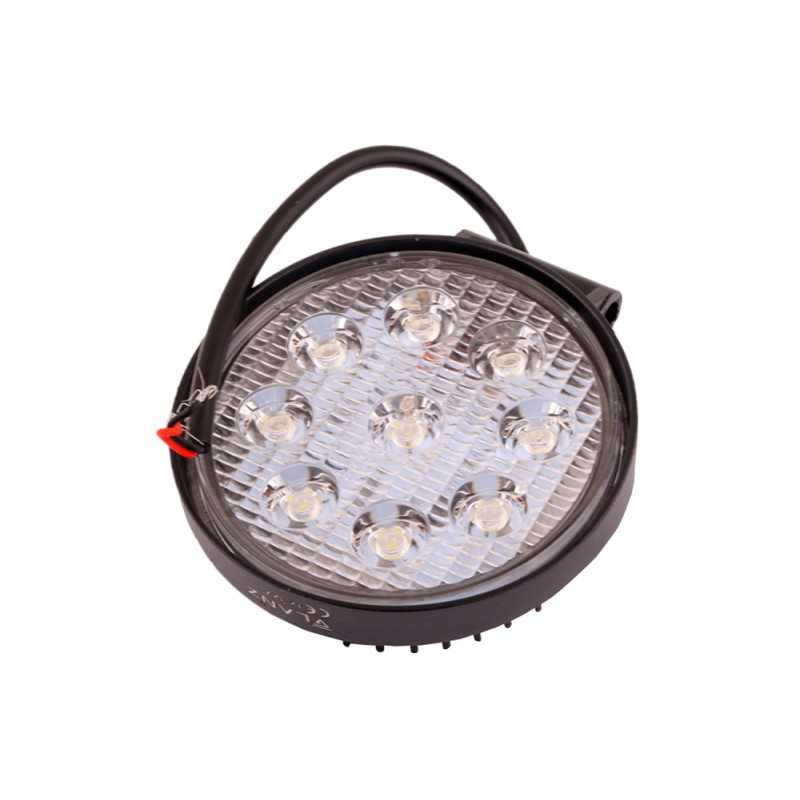 Apvali darbinė lempa 27w 9 LED glanz