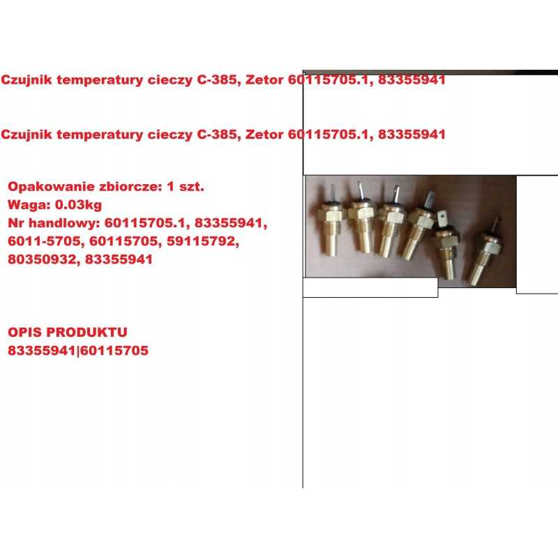 Zetor vandens temperatūros jutiklis 60115705 83355941