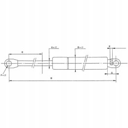 Amortizatoriaus dujų balionas 225mm 75n kilpa 108157