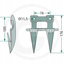 Dvigubas durtuvas su koteliu ir bizonų kreiptuvu nuo 056