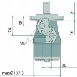 Baltas hidraulinis variklis omr x 100cc d 25mm a2