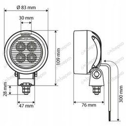 LED darbinė lempa 12w dirbtuvėms 900l