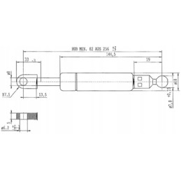 Dujinė spyruoklė l256 mm 240n stabilus ca595896