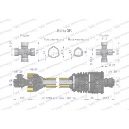 Kardaninis velenas 1210 1900mm 460nm CE Warynski