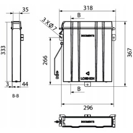 Stačiakampio formos konteineris dokumentams