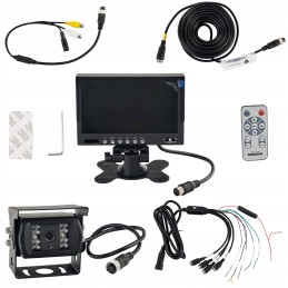 Atbulinės eigos kamera su monitoriumi, 7 laidai, 15 m