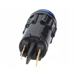 Mėlyna indikacinė lemputė, 12v, 18mm skersmens korpusas