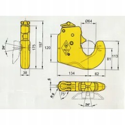 Apatinės trauklės sukabinimo kablys C1 tipas, 3l kategorija