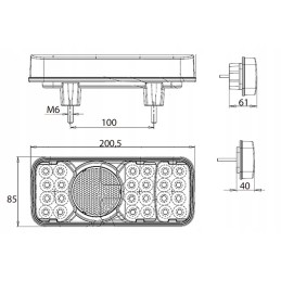 LED galinis žibintas buvo w67 318kr priekaba