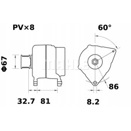 Kintamosios srovės generatorius mg404 letrika 14v 120a