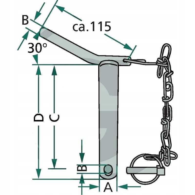 Viršutinis jungties kaištis 191mm fi 25mm cat 2