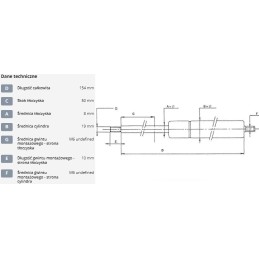 Dujinė spyruoklė l154 mm 100n stabilus CA697567
