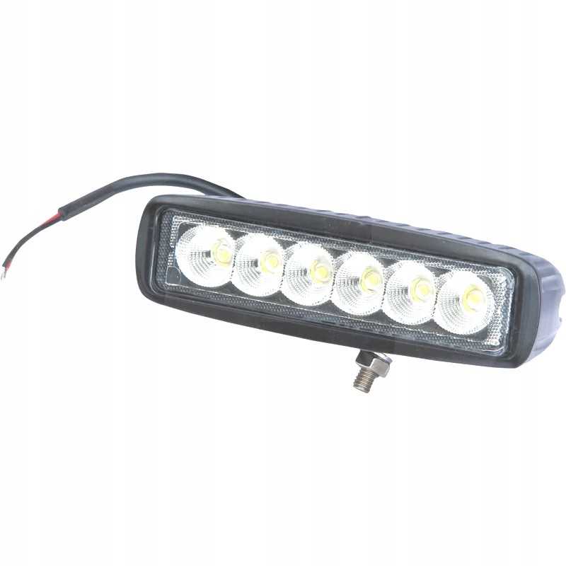 Stačiakampė LED darbo lempa 18W 6LED