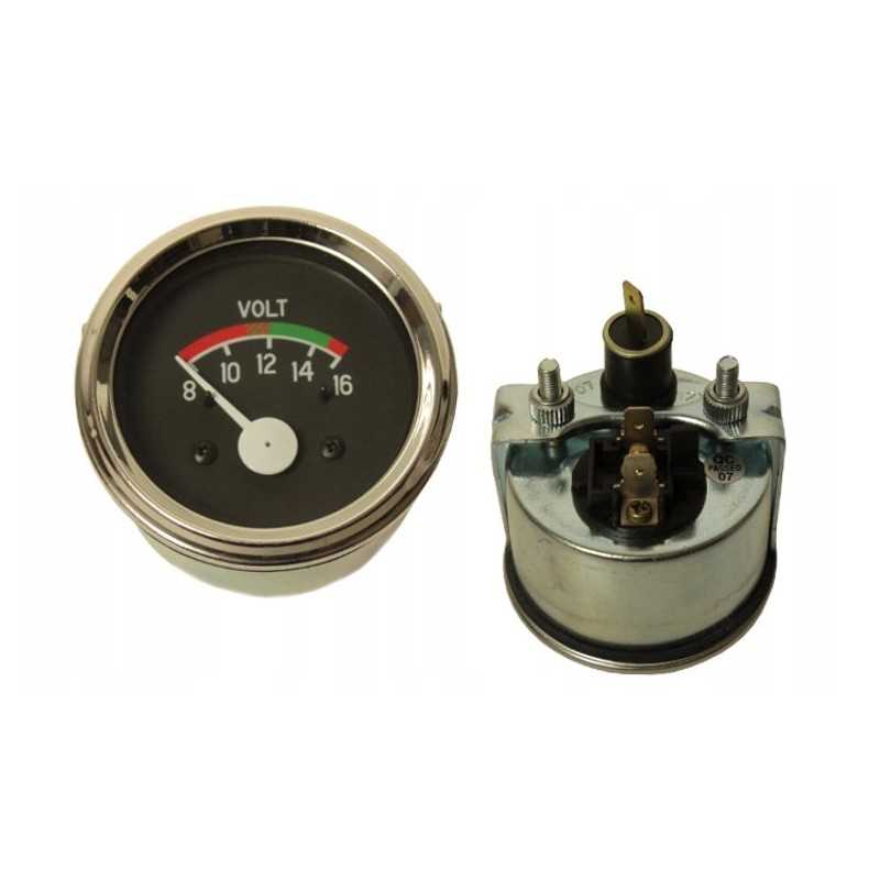 Voltmetro indikatorius 8 16v 60mm chromo granitas
