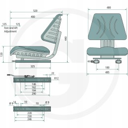 Sėdynė šakiniams krautuvams ir pan. granitas