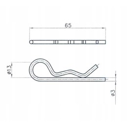 Cinkuotas kaištis, skersmuo 3 mm, ilgis 60 mm