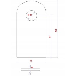 Pavaros tvirtinimo kilpa, skersmuo 30