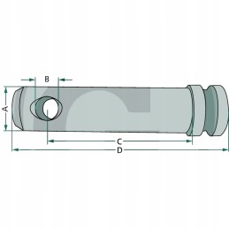 Prikabinimo kaištis fi 25 142 mm