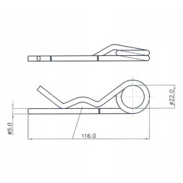 Cinkuotas kaištis, skersmuo 5 mm, ilgis 120 mm