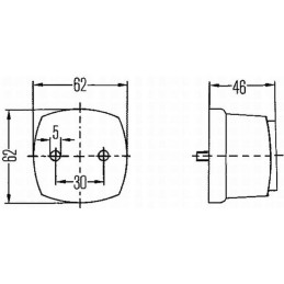 Markerinė lempa 5w kvadratinė 12 24v oranžinė