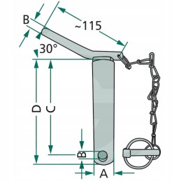 Viršutinės jungties kaištis, 2 kat. fi 25