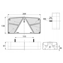 Vilkiko priekabos Horpol MD 33 MD33 galinis žibintas