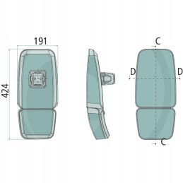John Deere AL229293 modulinis veidrodis 424x191 mm l