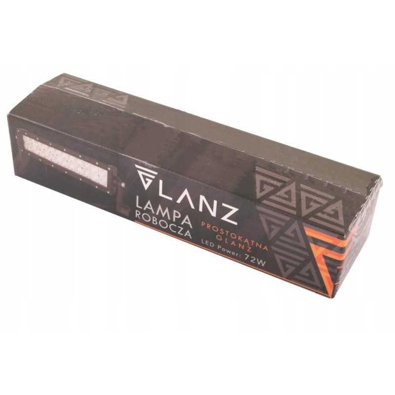 72w stačiakampė darbo lempa 24 LED glanc