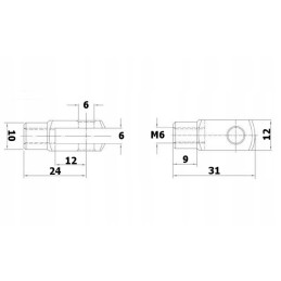 Universalios amortizatoriaus šakės, M6 sriegis