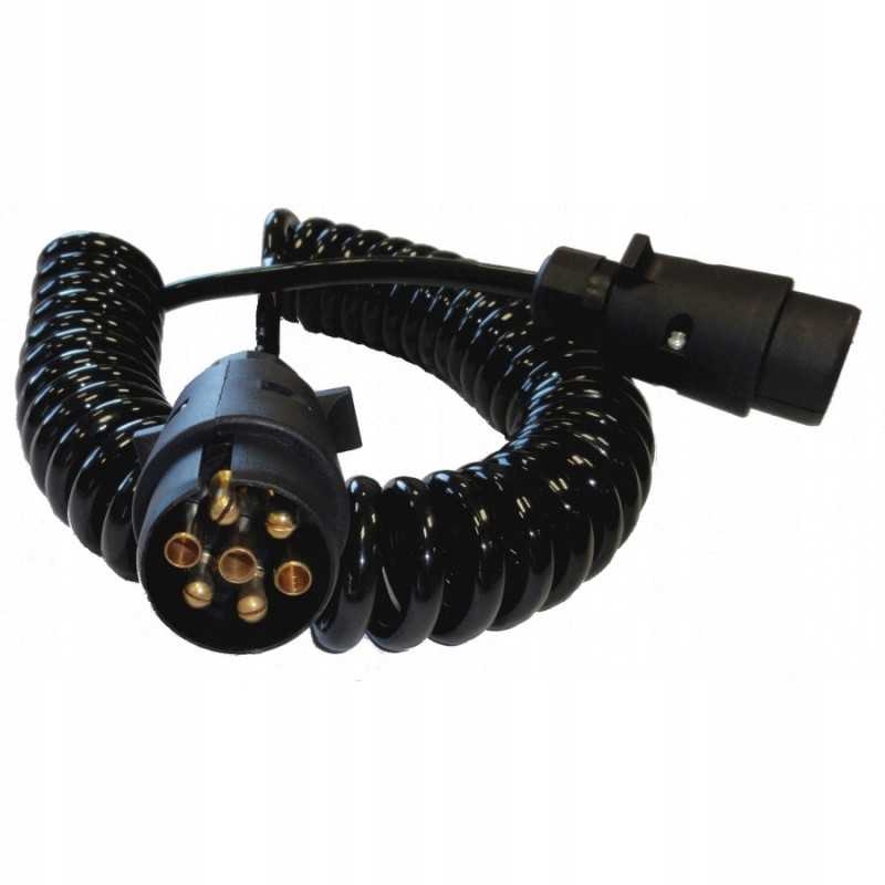Spiralinis kabelis, 2x 7 kontaktų kištukas, 5 ilgintuvas
