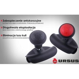Raudona vairo rankenėlė ant originalaus Ursus rėmo