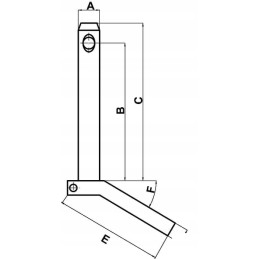 Prikabinimo kaištis su rankena 25 x 250 mm