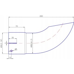 Išmetimo vamzdžio galas 90 mm
