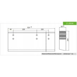 Guminis sniego valytuvo peilis 520x250x50 stomil