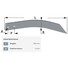 Krautuvo kablys, išlenktas, uždaromas 505 mm