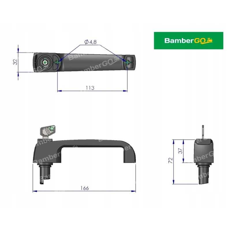 Kairė durų rankena ursus mf bison mtz su raktu