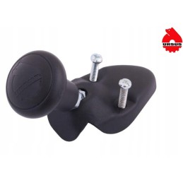 Juoda vairo rankenėlė dengia rėmo tvirtinimą