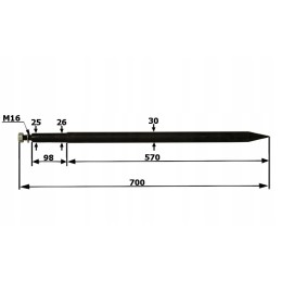 Tiesus krautuvas 700mm m16x1 5 c 330 c 360