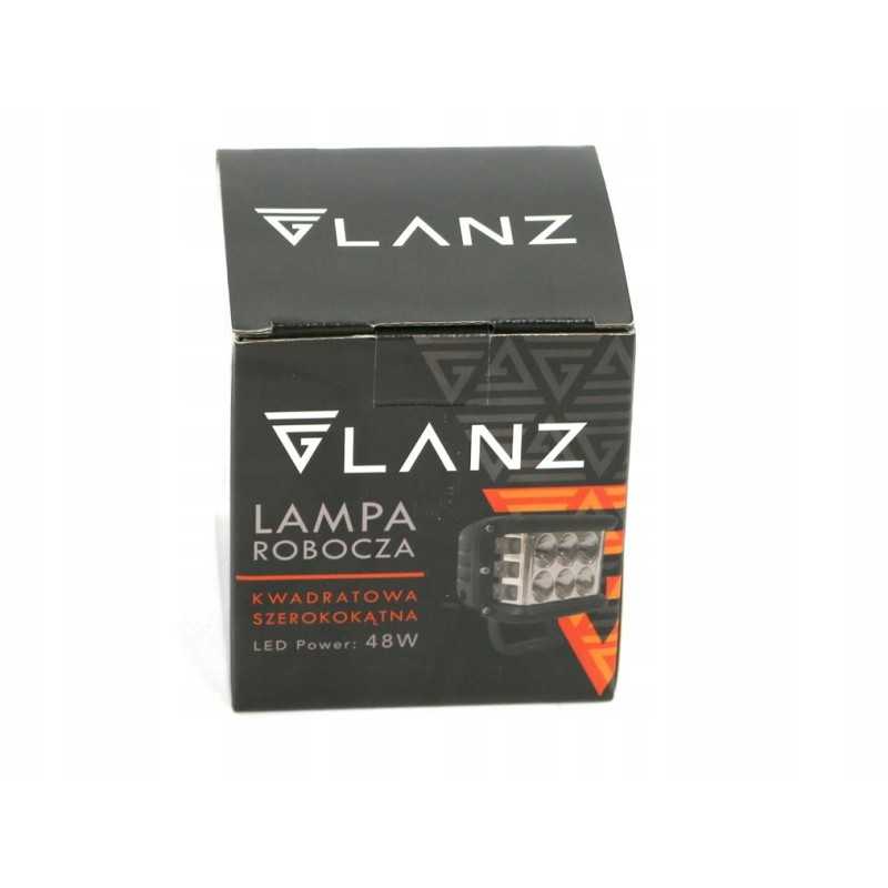 Kvadratinė plataus kampo darbinė lempa 48w glanz