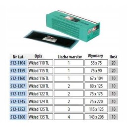 Radialinis įdėklas ant viršaus 120 padangų